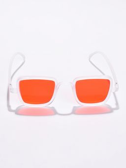 Haute Sauce - Women Orange Lens Clear Rectangle Sunglasses (45)