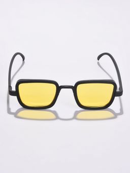 Haute Sauce - Women Yellow Lens Black Rectangle Sunglasses (51)