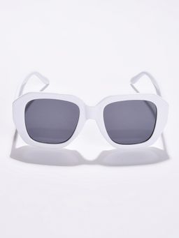 Haute Sauce - Women Grey Lens White Wayfarer Sunglasses (60)