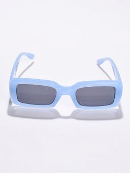 Haute Sauce - Women Grey Lens Blue Rectangle Sunglasses (55)