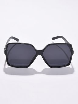 Haute Sauce - Women Grey Lens Black Rectangle Sunglasses (60)