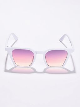 Haute Sauce - Women Pink Lens White Wayfarer Sunglasses (51)