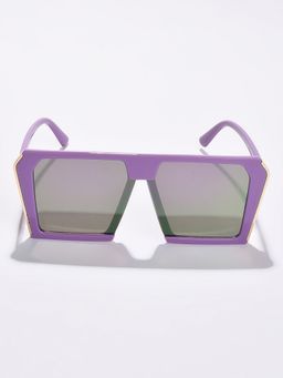 Haute Sauce - Women Green Lens Purple Square Sunglasses (60)