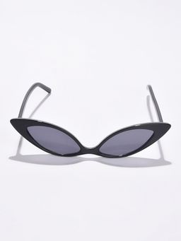 Haute Sauce - Women Grey Lens Black Cat Eye Sunglasses (55)