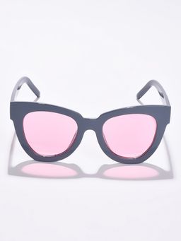 Haute Sauce - Women Pink Lens Blue Wayfarer Sunglasses (55)