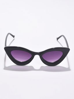 Haute Sauce - Women Purple Lens Black Cat Eye Sunglasses (55)
