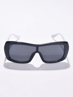 Haute Sauce - Women Grey Lens Black Rectangle Sunglasses (65)
