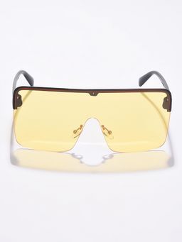 Haute Sauce - Women Yellow Lens Black Square Sunglasses (70)