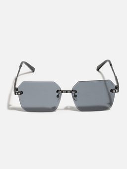 Haute Sauce - Women Grey Lens Black Rectangle Sunglasses (55)