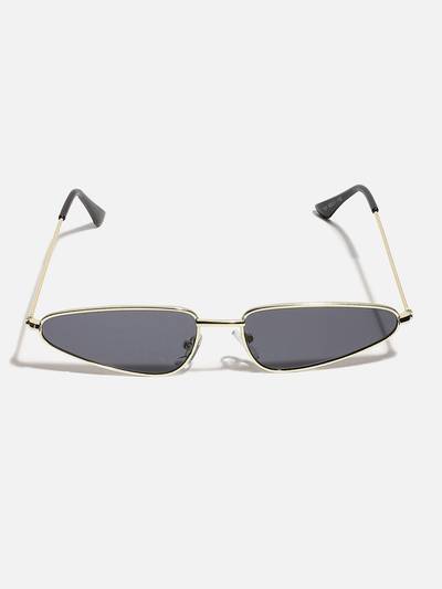 Women Grey Lens Gold Wrap Sunglasses (55)
