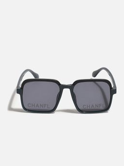 Haute Sauce - Women Grey Lens Black Rectangle Sunglasses (60)