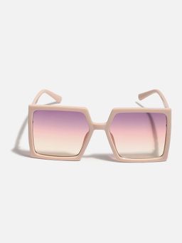Haute Sauce - Women Pink Lens Pink Rectangle Sunglasses (55)