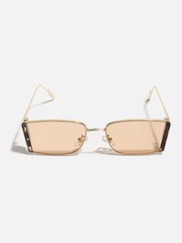 Haute Sauce - Women Brown Lens Gold Rectangle Sunglasses (53)