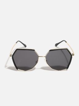 Haute Sauce - Women Grey Lens Black Hexagon Sunglasses (55)