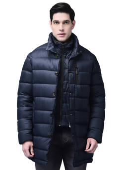 WOODS - Men Navy Blue Solid Puffer Jacket