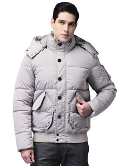 WOODLAND - Men Grey Solid Puffer Jacket