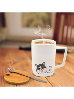 Voncasa - Mug with Lid & Spoon (Bp663)