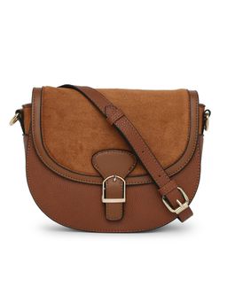 Accessorize London - Nicola Saddle Sling Bag Tan Solid