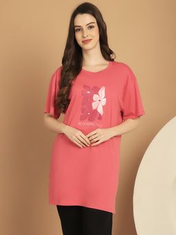 Kanvin - Peach Printed Lounge T-Shirt