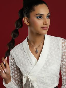 Ruby Raang Studio - Purple Silver Plated Handcrafted Necklace