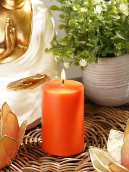 Pure Home + Living - Orange Playful Berries Pillar Candle