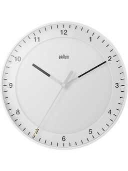 BRAUN - Classic Large Wall Clock with Silent Sweep Movement White