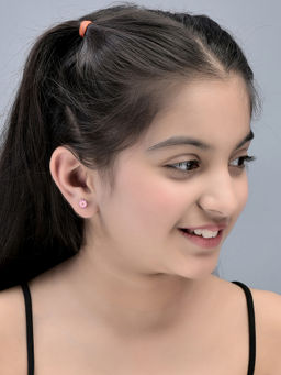 Carlton London - Set Of 2 18Kt Gold Plated With Enamel Stud Multi-Color Earrings