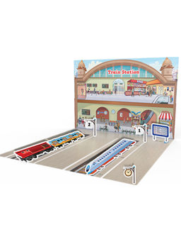 Popcorn Games & Puzzles - Train Station - Little Explorer's Box of Fun &Learning