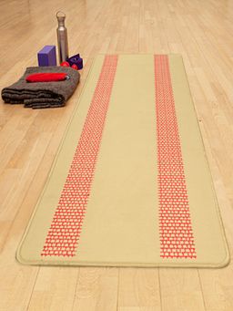 Saral Home - Hand Woven Microfiber Washable Yoga Mat-Beige-70X170 Cm