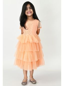 Bella Moda - Peach Embellished Ethnic Dress