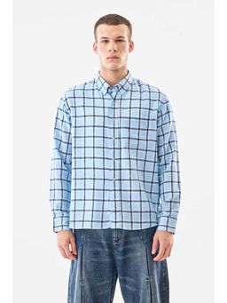Snitch - Sky Blue Checks Full Sleeves Regular Casual Shirt for Men