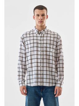 Snitch - White Checks Full Sleeves Regular Casual Shirt for Men