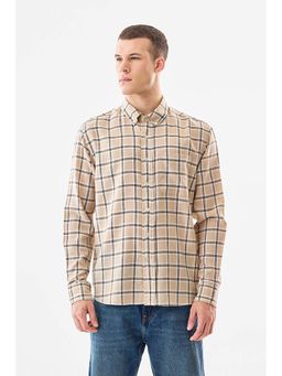 Snitch - Beige Checks Full Sleeves Regular Casual Shirt for Men
