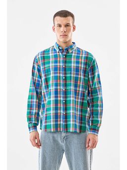 Snitch - Green Plaid Full Sleeves Regular Casual Shirt for Men