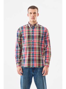 Snitch - Red Plaid Full Sleeves Regular Casual Shirt for Men