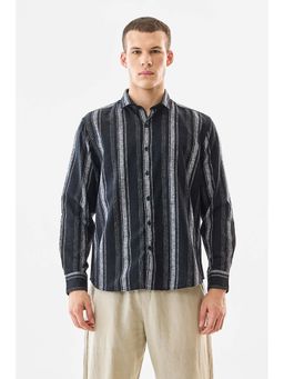 Snitch - Black Stripes Full Sleeves Regular Casual Shirt for Men