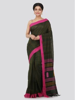 PinkLoom - Women's Cotton Saree With Unstitched Blouse Piece,Multi-Color