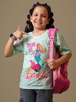 Kidsville - Official Barbie Dream Big Reversible Sequin Relaxed T-shirt-Green