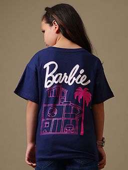 Kidsville - Official Barbie Graphic Relaxed Fit T-shirt-Navy Blue