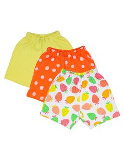 Blumbuds - Multi-Color Girls Printed Cotton Shorts (Pack of 3)