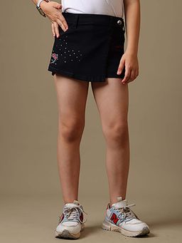 Kidsville - Official Hello Kitty Black Girls Denim Skorts-Black