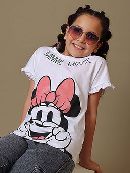 Kidsville - Official Minnie Mouse Graphic Relaxed Fit T-shirt-White