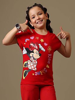 Kidsville - Official Minnie Mouse Rise and Shine Relaxed Fit T-shirt-Red