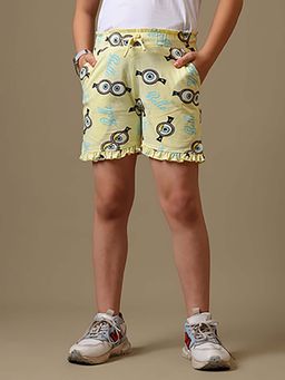 Kidsville - Official Minions Bello Printed Girls Shorts-Yellow