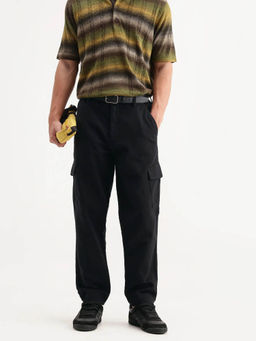 Rare Rabbit - Black Double Layered Cargo Trousers