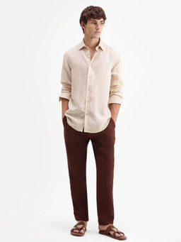 Rare Rabbit - Rust Double Layer Regular Fit Drawstring Trousers