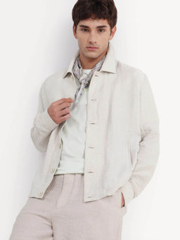Rare Rabbit - Off White Button Regular Fit Shacket