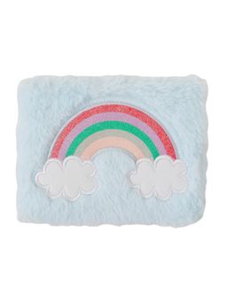 Accessorize London - Blue Faux Fur Rainbow Notebook