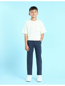 U.S. POLO ASSN. - Boys Navy Mid Rise Solid Twill Trousers