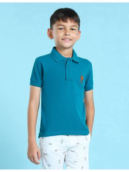U.S. POLO ASSN. - Boys Teal Cotton Pique Polo T-Shirt
